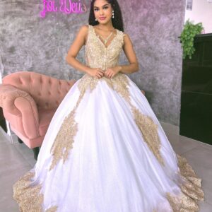 Vestido Longo Dourado Debutante